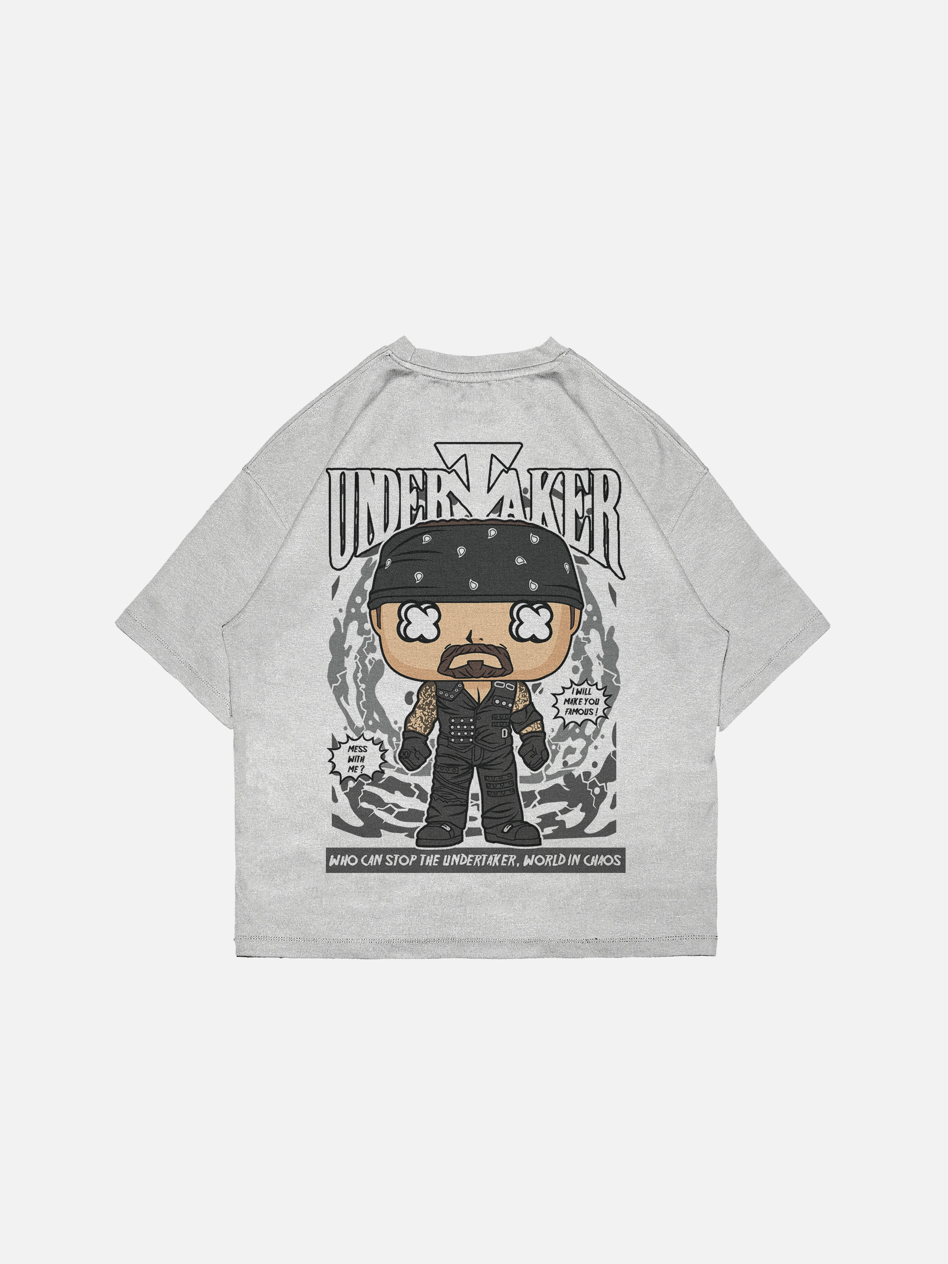 Undertaker Pop Art Oversized Drop Shoulder T-Shirt - Image 2