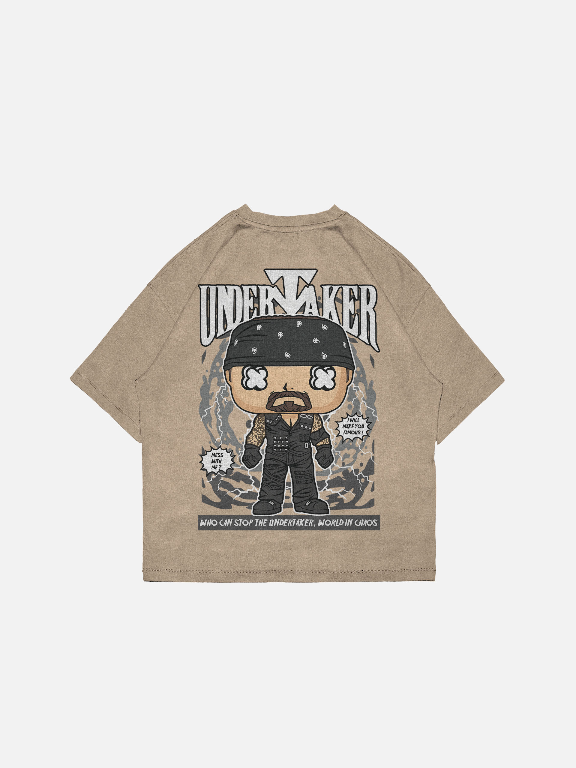 Undertaker Pop Art Oversized Drop Shoulder T-Shirt - Image 17
